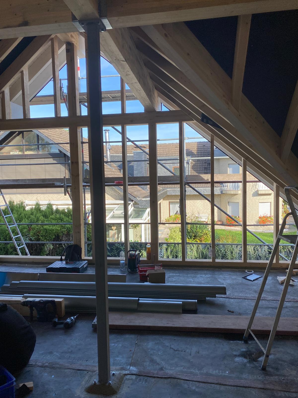 Dachausbau Holzrahmenbau Innenansicht