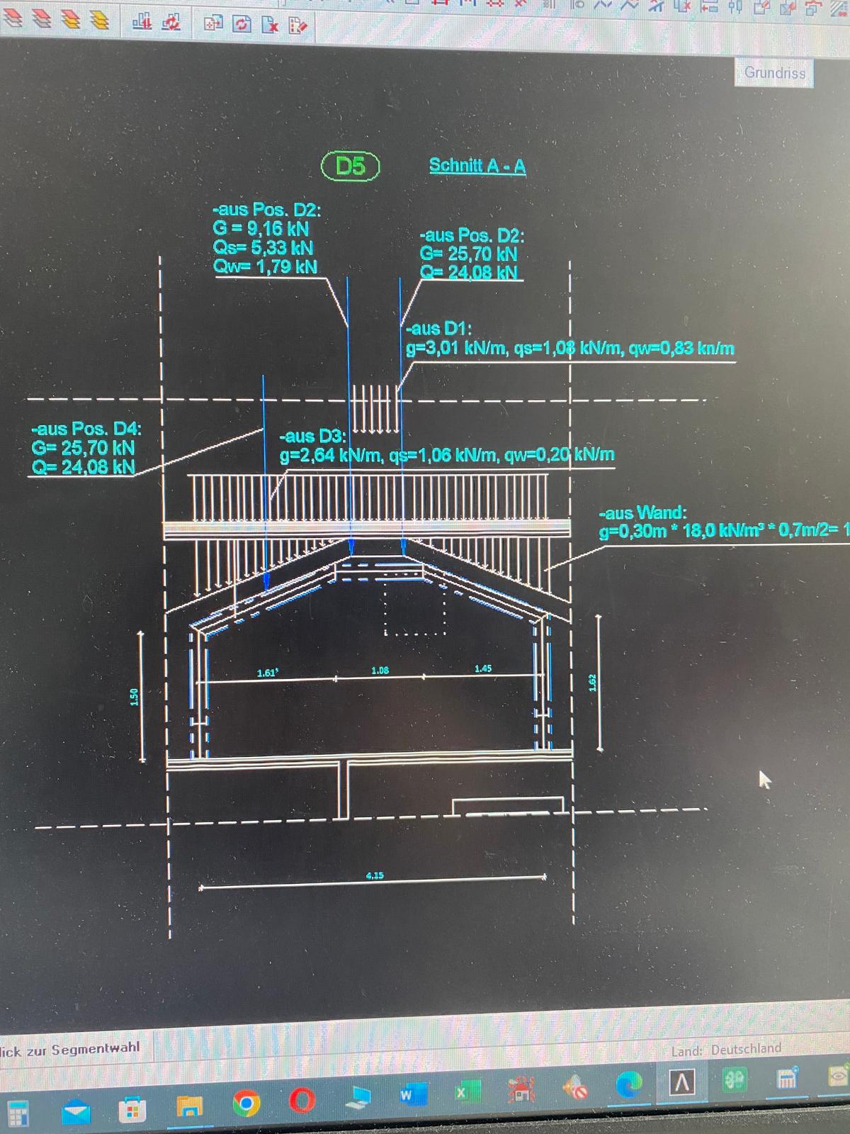 Statische Berechnung CAD Schnittdarstellung